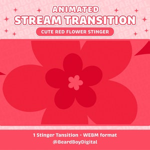Twitch Stinger Übergang - süße Rote Blume | Übergang | Animierter Übergang | Stream-Einstellungen | Kawaii | Auflage | YouTube