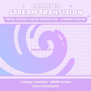 Vibrant Dream Swirl Splash Liquid Animated Stream Transition Handmade | Twitch, OBS, Stream Asset, Stinger, Liquid, YouTube, Wave, V-Tuber