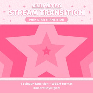 Twitch Stinger Transition - Pink Expanding Star | Pink Transition, OBS, Stream Assets, Stinger, Star Wipe, YouTube