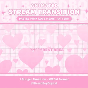 Animated Stream Transition: Soft Pink Love Hearts (WEBM)