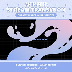 Animated Stream Transition - Dreamy Water Whip | Twitch Transition, OBS, Stream Assets, Stinger, Liquid, YouTube, Gradient Dream, Overlay
