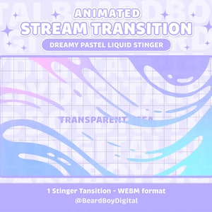 Animated Stream Transition - Liquid Pastel Dream Splash | Twitch Transition, OBS, Stream Asset, Stinger, Water, YouTube, Gradient Dream, Ink