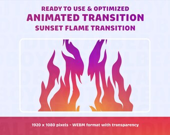 Animated Stream Transition - Sunset Flame Transition | Twitch Transition, OBS, Stream Assets, Stinger, Fire, YouTube, Gradient Dream