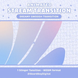 Animated Stream Transition - Dreamy Swoosh | Twitch Transition, OBS, Stream Assets, Stinger, Liquid, YouTube, Gradient Dream, Lofi Aesthetic