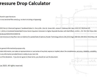 Packed Bed Pressure Drop Calculator Spreadsheet for Engineers, Excel Digital Download