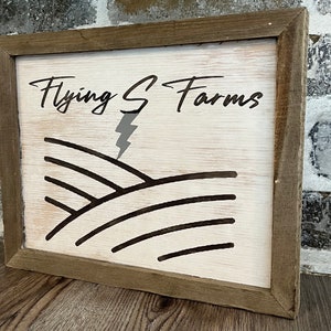 Custom Farm/Ranch/Business logo hand painted sign. Cow/calf, Bull, Horse with custom brand. Office decor, Home decor.