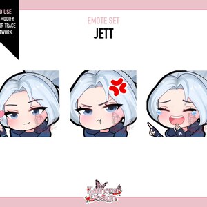 Conjunto de gestos Jett de Valorant para Twitch y Discord