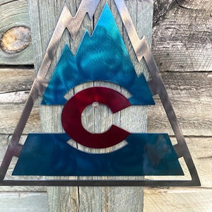 Colorado old school triangle / Colorado Avalanche / Home Decor / Metal Sign / Father’s Day Gift / Dad Gift
