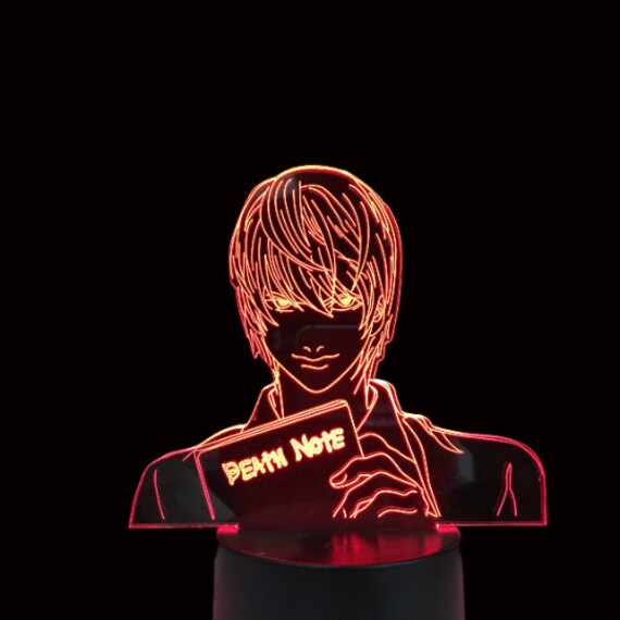 3D Death Note Light Yagami Desk Lamp 3D Led Anime Lamp Led Etsy