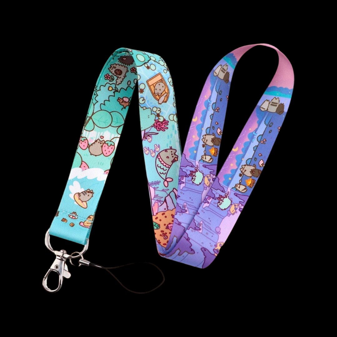 Kawaii Pusheen Cat Japanese Anime Lanyard Etsy