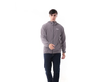 running jacket without pants, made of water and wind resistant nylon teslan material