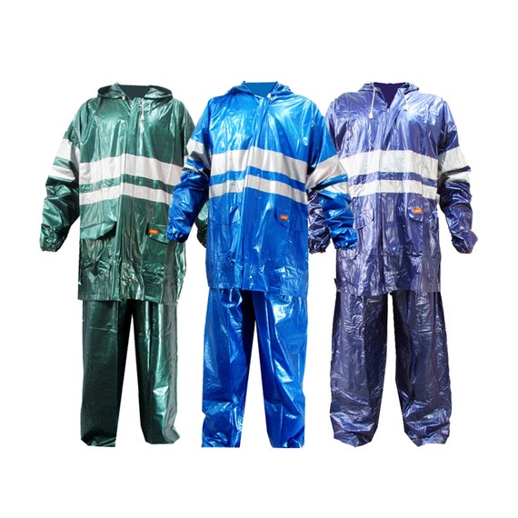 Raincoat Jacket and Pants With Zipper and Hood PVC Rainsuit Etsy