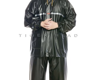 Combinaison Pluie Imperméable LY4U Homme - Veste Et Pantalon Réfléchissants - Pour Cyclisme, Randonnée - Taille S à XL