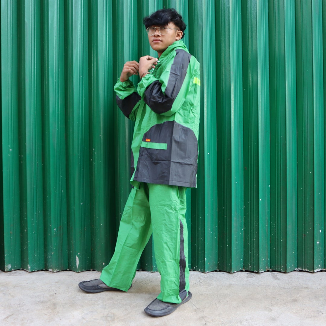 Raincoat Jacket and Pants With Zipper and Hood PVC Rainsuit Etsy