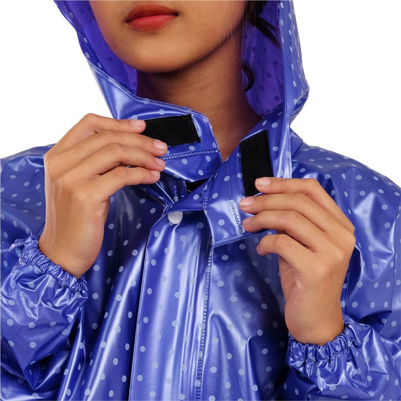 Raincoat Jacket and Pants With Zipper and Hood PVC Rainsuit Material