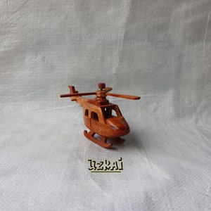 Wooden Helicopter Collection Antique Hand Craft Vehicle Miniature Wood Replica Helicopter