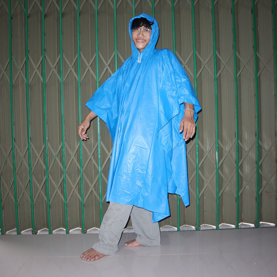 Raincoat Sleeve Poncho With Hood Attached High Quality PVC - Etsy
