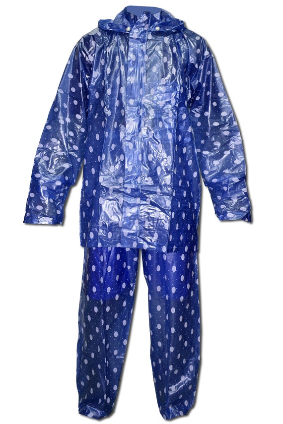 Raincoat Jacket and Pants With Zipper and Hood PVC Rainsuit Etsy