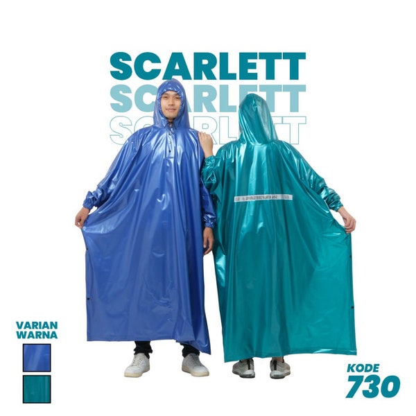 The Scarlett 730 semi-rubber poncho raincoat does not tear easily and is waterproof
