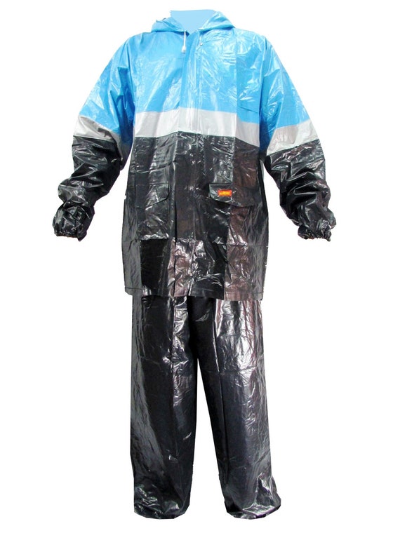 Raincoat Jacket and Pants With Zipper and Hood PVC Rainsuit Etsy