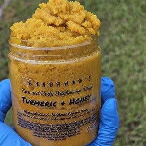 Turmeric Honey Face & Body Scrub Brightening Exfoliator