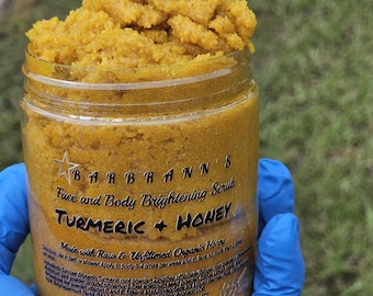Turmeric Honey Face & Body Scrub Brightening Exfoliator