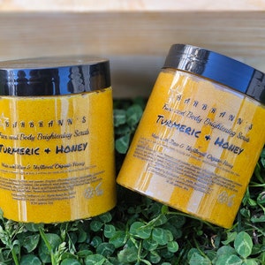 Turmeric and Honey Body & Face Scrub, Organic Materials, Raw Honey, Organic Turmeric, Brightening Scrub, Exfoliating Scrub