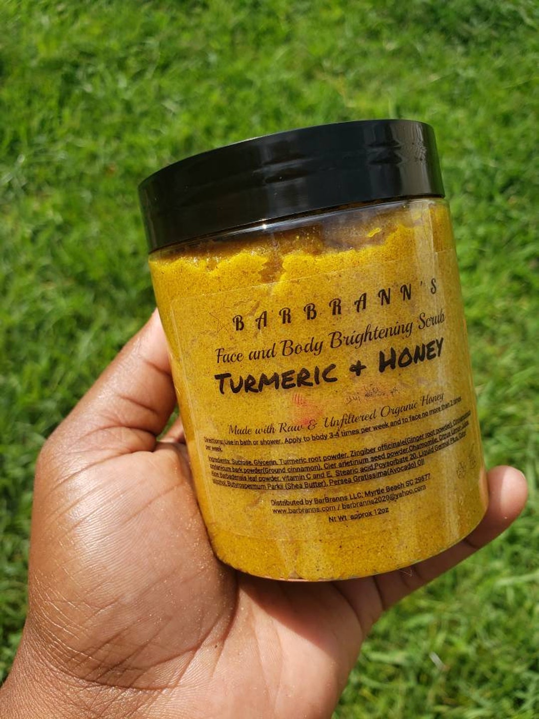Turmeric and Honey Body & Face Scrub, Organic Materials, Raw Honey