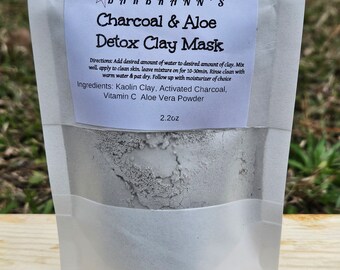 Charcoal Clay Mask, Body Mask, Face Mask, Natural Mask