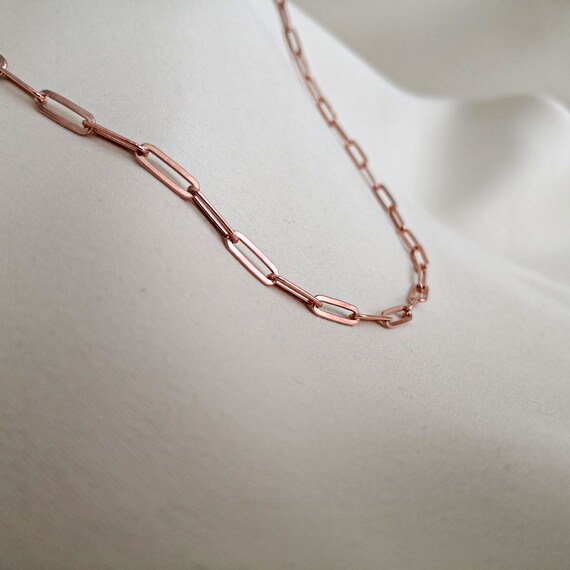 Rose gold 2024 paperclip chain