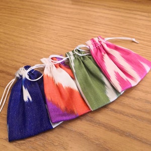 Handmade Jewelry Pouch, Mini Ikat Pouch Bag, Jewelry Bags, Wedding Gift Pouches, Silk Pouch, Jewelry storage