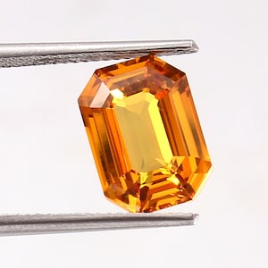 AAA11x8MMTop Quality 5.00 Ct Ceylon Fanta Orange Sapphire Loose Radiant Cut Gemstone,Excellent Prime Quality Gemstone For Ring & Jewellery