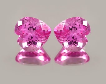 AAA 9x9 MM Top Quality Ceylon Pink Sapphire Loose Heart Pair Brilliant Cut,Excellent Prime Quality Gemstone For All Kind Of Jewellery