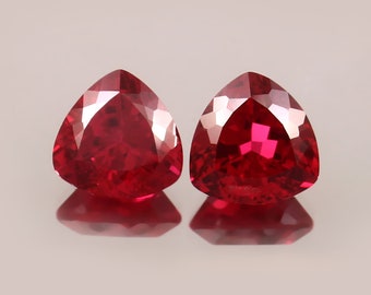 AAA 11x11 MM Top Quality  Mozambique Pegion Red Ruby Loose Trillion Cut Pair Gemstone,Excellent Prime Quality Gemstone For Jewellery