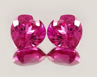 AAA 9x9 MM Top Quality Ceylon Pink Sapphire Loose Heart Cut Pair Gemstone,Excellent Prime Quality Gemstone For Earing & Jewellery
