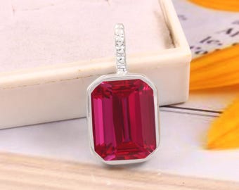 AAA 12x10 MM Top Quality Mosambique Ruby Radiant Shape Pendant