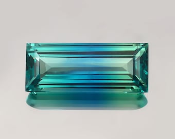 AAA14x7 MM Top Grade Bi Ceylon Green Parti Sapphire Loose Emerald Cut, Excellent Prime Quality Gemstone For All Kind Of Jewellery 7.50.Ct