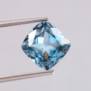 Turmalina azul de Mozambique de alta calidad, talla cojín suelta, 8 x 8 mm, excelente piedra preciosa de primera calidad para todo tipo de joyería.