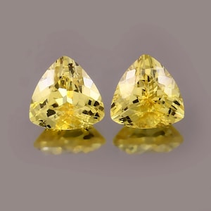 AAA 9x9 MM Top Quality Ceylon Yellow Sapphire Loose Trillion Pair Brilliant Cut,Excellent Prime Gemstone For All Kind Of Jewellery