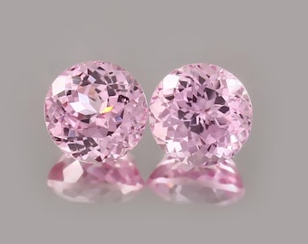 AAA 10x10 MM Top Quality Pink Morganite Round Cut Pair Brilliant,Excellent Prime Quality Gemstone For All Kind Of Jewellery 13.00.Ct