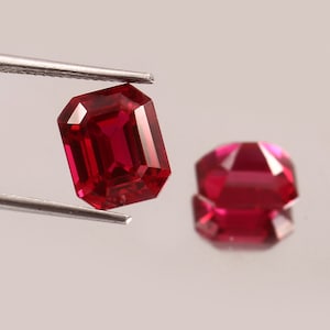 AAA 10 x 8 MM Top Quality  Mozambique Pegion Red Ruby Loose Asscher Cut Pair Gemstone,Excellent Prime Quality Gemstone For Jewellery