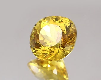 AAA 11x11 MM Top Quality  Ceylon Yellow Sapphire Loose Cushion Brilliant Cut,Excellent Prime Gemstone For All Kind Of Jewellery
