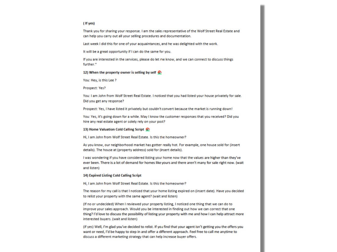 Powerful 14 Real Estate Cold Calling Scripts L Powerful Sales Property