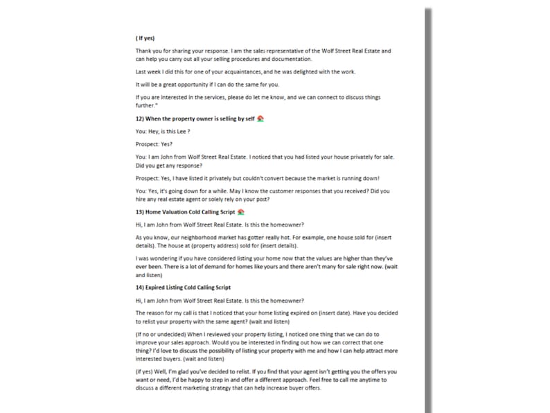 Powerful 14 Real Estate Cold Calling Scripts L Powerful Sales Property