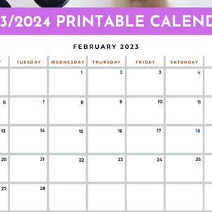 Calendar 2023 and 2024 Calendar Printable L Kalender 2023 New - Etsy