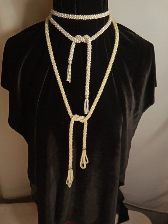 Seed Pearl Lariat Necklaces