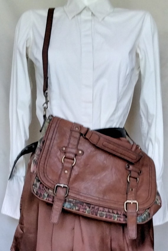 Aldo Leather and Tapestry Cross Body/Hand bag/Mess