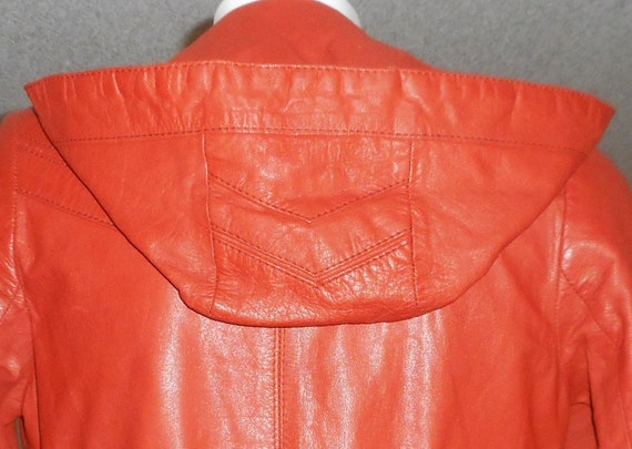 Burnt Orange Leather Trench Coat - image 5