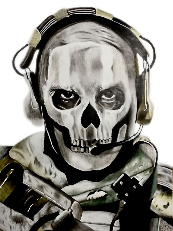 Simon Ghost Riley unmasked  Call of duty ghosts, Cool paintings