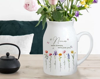 If Nanas were flowers Vase, Birth Month Flower Grandma Vase, Custom Nana Flower Vase with Kids Names,  Mother's Day Gift, Gift for Grandma